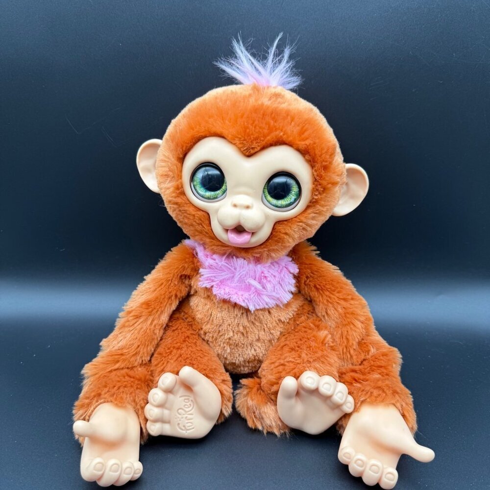 FurReal Monkey Piper Plush Toy Doll Animal Sound Works Hasbro 2021 READ